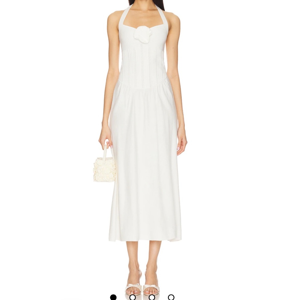 MAJORELLE Alora Midi Dress in Ivory (XS)